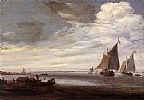 Salomon Van Ruysdael Canvas Paintings - River Scene